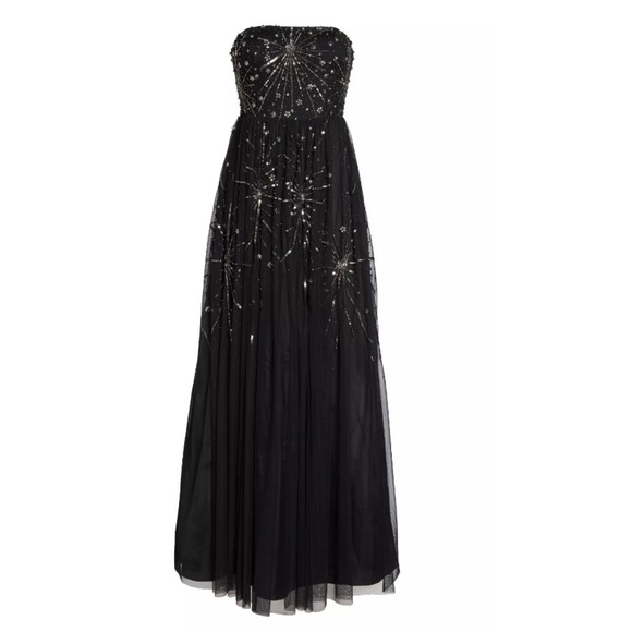 NWT $349 Adrianna Papell Embellished‎ Strapless Mesh Gown [ SZ 6 ] - Picture 5 of 6